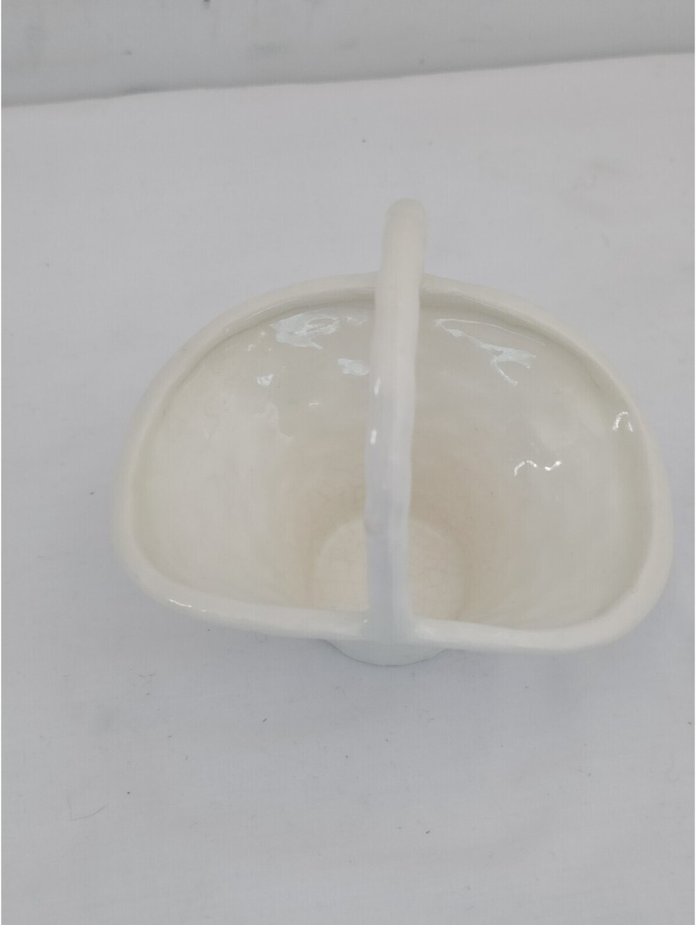 White Ceramic Basket Perfect for Spring Flowers ~ Neutral Piece for Any Decor!
